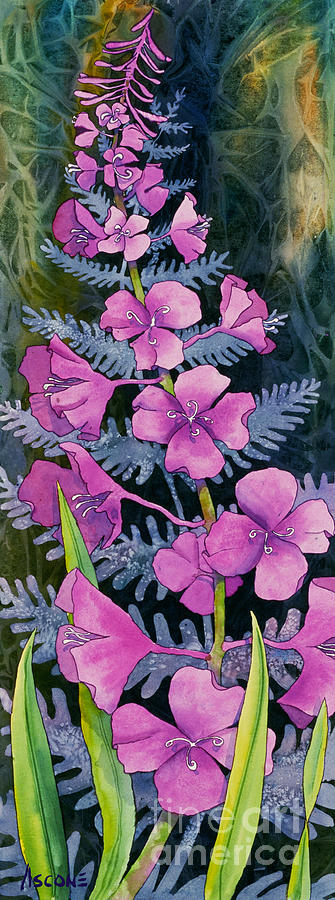 Fireweed Solitaire Painting by Teresa Ascone