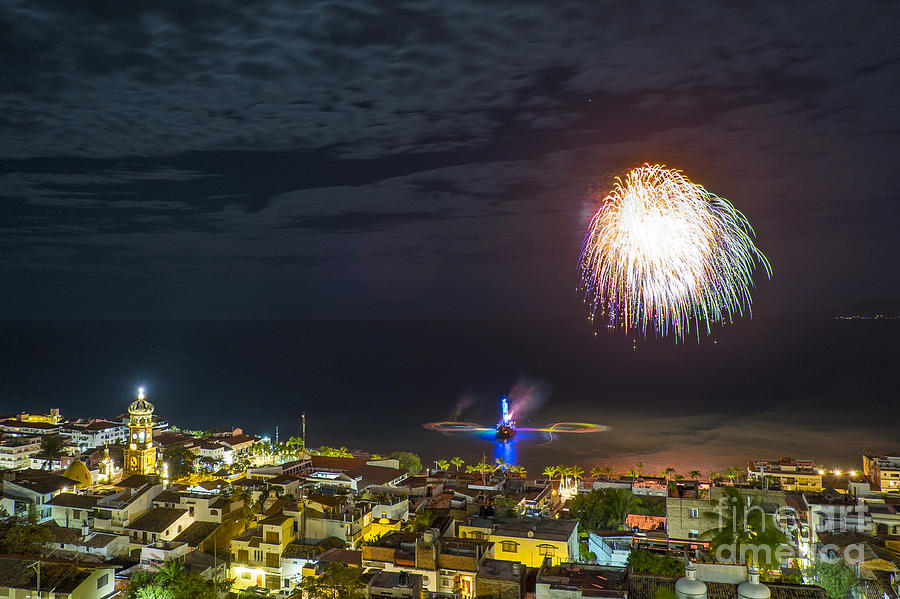 Firework In Puerto Vallarta Mexico Photograph