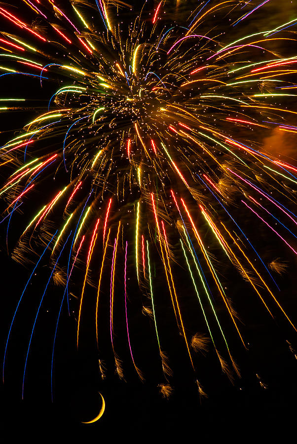 Abstract Photograph - Firework Indian Headdress by Darryl Dalton