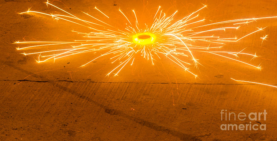 Spinners Photograph - Firework wheel by Geet Anjali