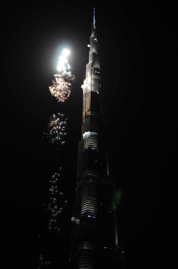 Burj Khalifa Fireworks 1 Photograph by Dragan Kudjerski