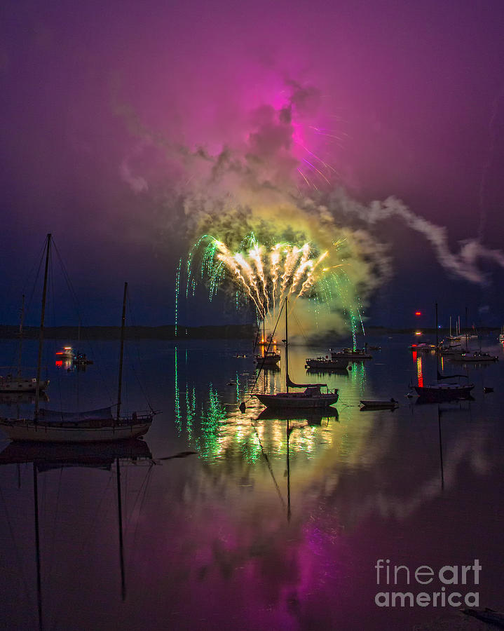Fireworks And Fog Photograph by Mimi Ditchie
