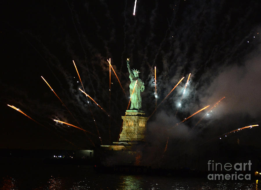 Fireworks At The Statue Of Liberty Photograph by Dimitrios Panagos Pixels