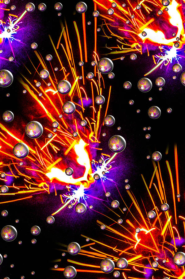 Fireworks buble land Photograph by Gerald Kloss