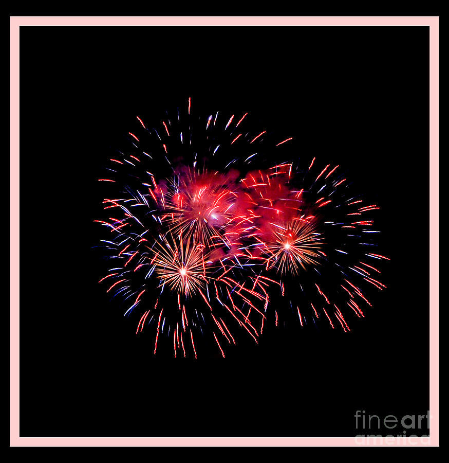 Fireworks Burst with Border Photograph by Grace Grogan