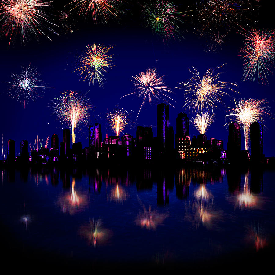 Independence Day Digital Art - Fireworks celebration by Jo Ann Snover