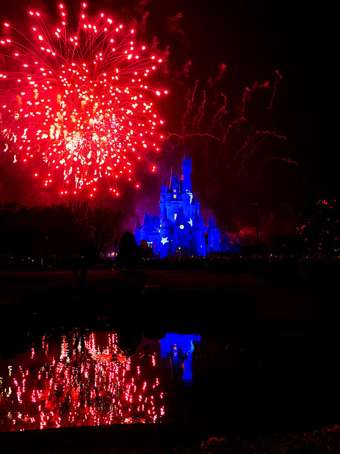 Fireworks Disney Style Photograph by Greg Fortier