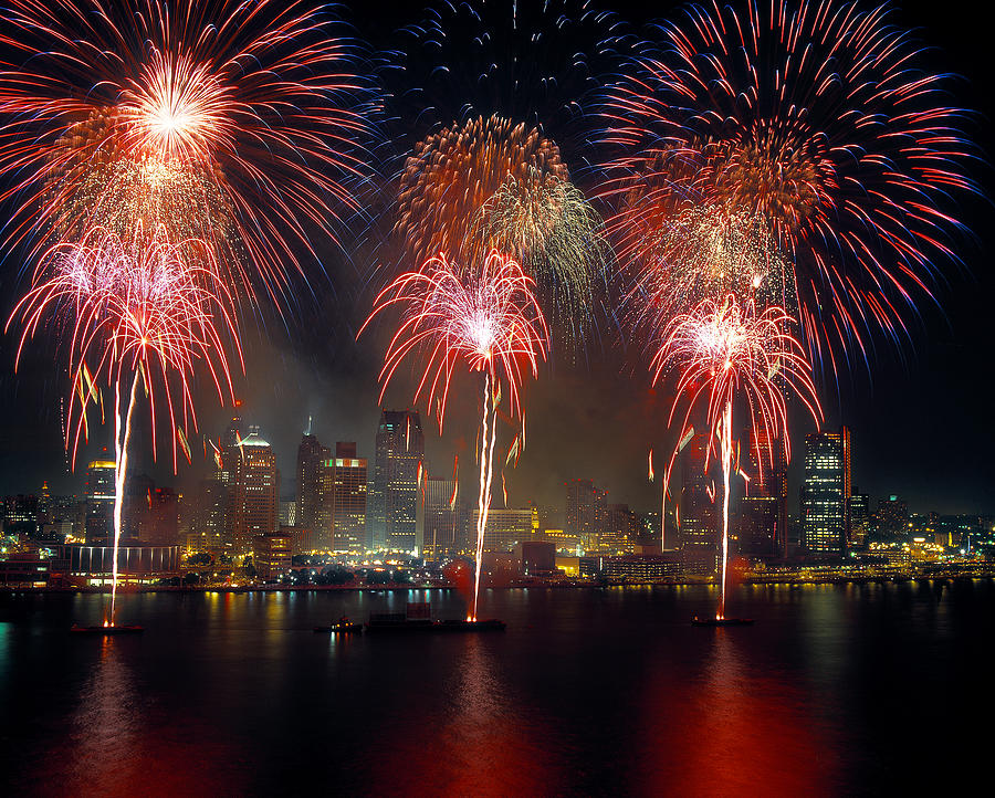 Fireworks Display At Night On Freedom Photograph by Panoramic Images ...