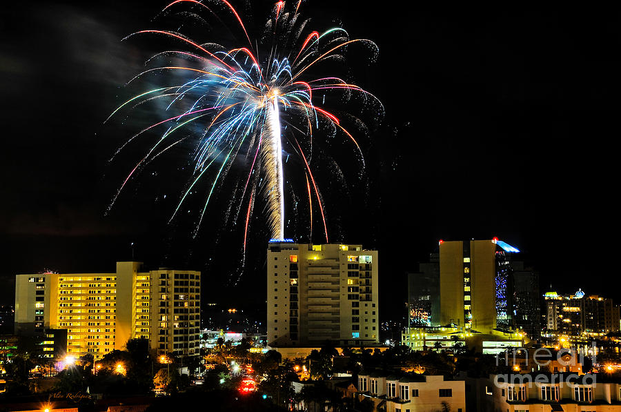 Fireworks Downtown Sarasota 1 Photograph by Alan Rodriguez Fine Art