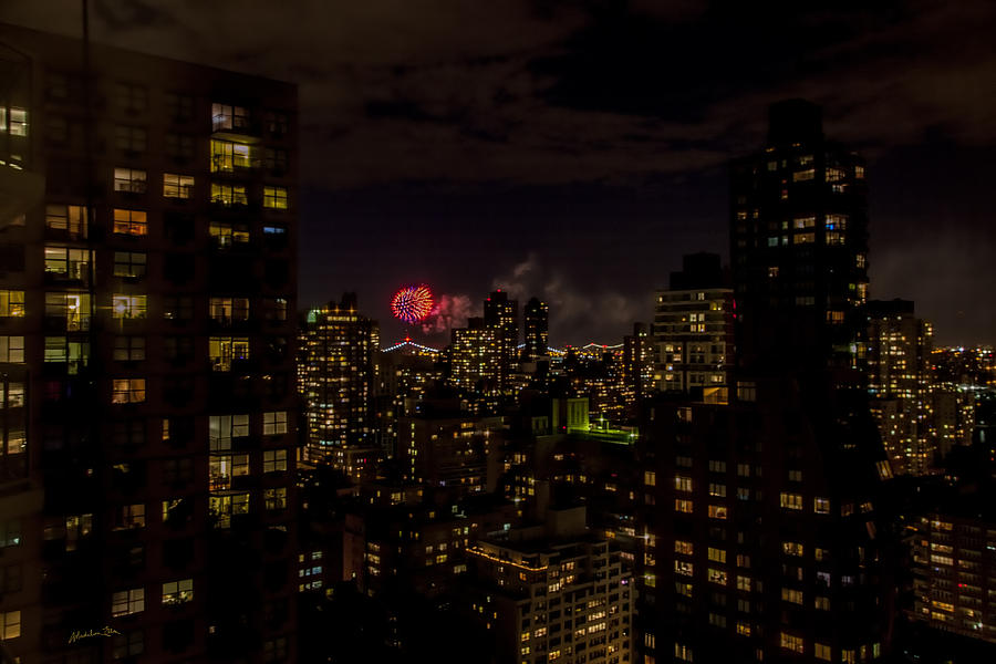 Fireworks From My Window 2 - Manhattan Photograph by Madeline Ellis