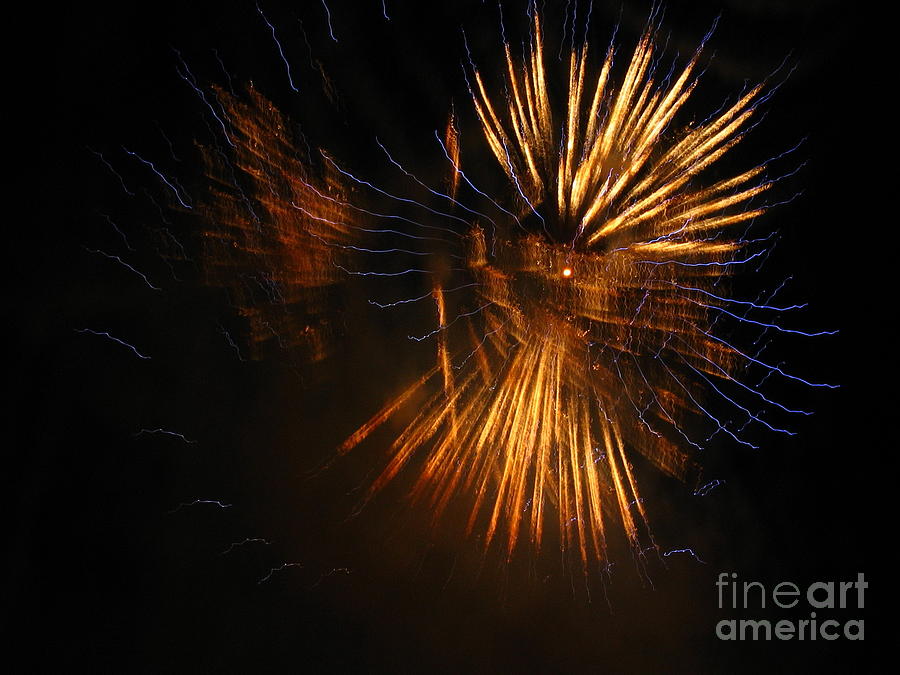 Fireworks Golden Spray Photograph by Vivian Martin