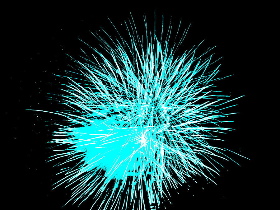 Fireworks in Blue Photograph by Michael Porchik