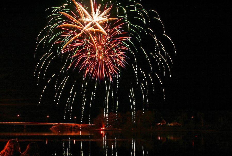Fireworks in Bucksport Maine Photograph by Barbara West