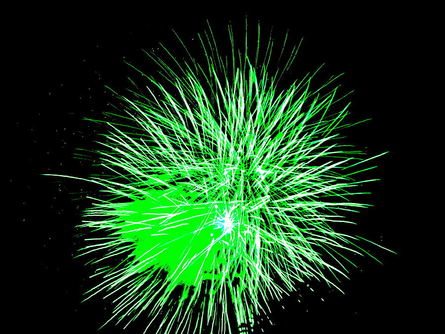 Fireworks in Green Photograph by Michael Porchik