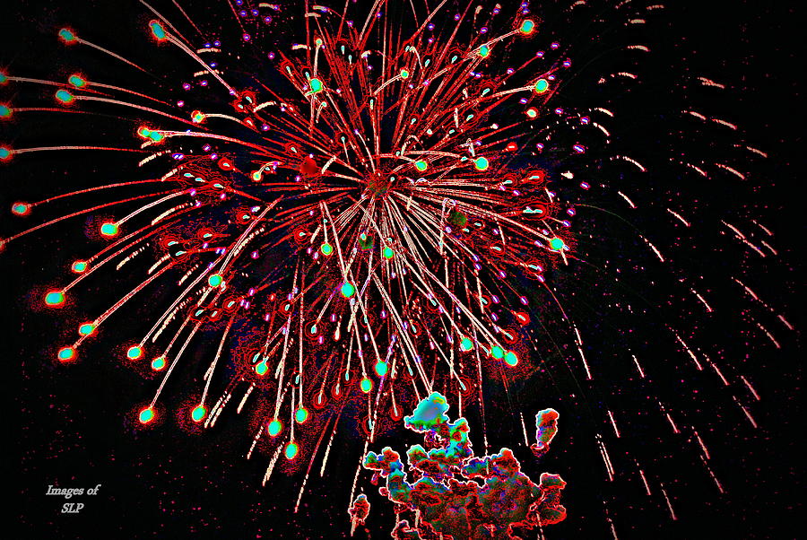 Fireworks Photograph - Fireworks in Neon by Scott Polley