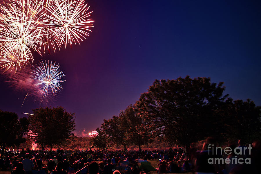 Fireworks in St. Charles Photograph by Cindy Tiefenbrunn Pixels