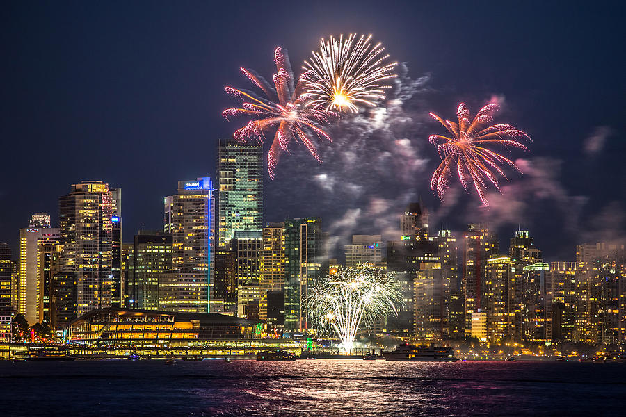 Fireworks in Vancouver Photograph by Pierre Leclerc Photography Fine