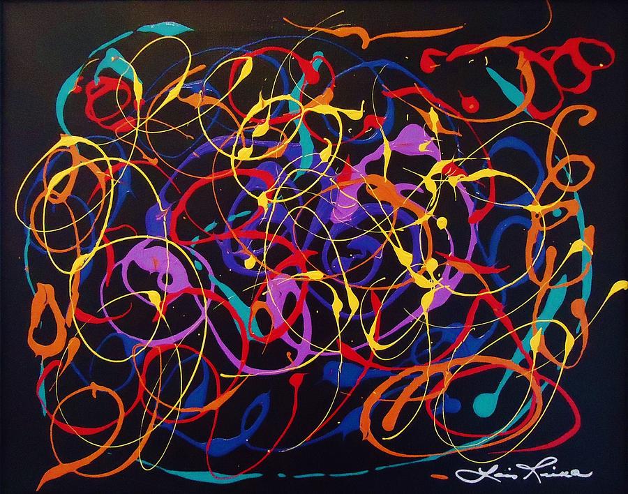 Abstract Painting - Fireworks by Lois Rivera