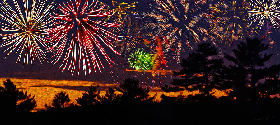 Independence Day Photograph - Fireworks No.1 by Mark Myhaver