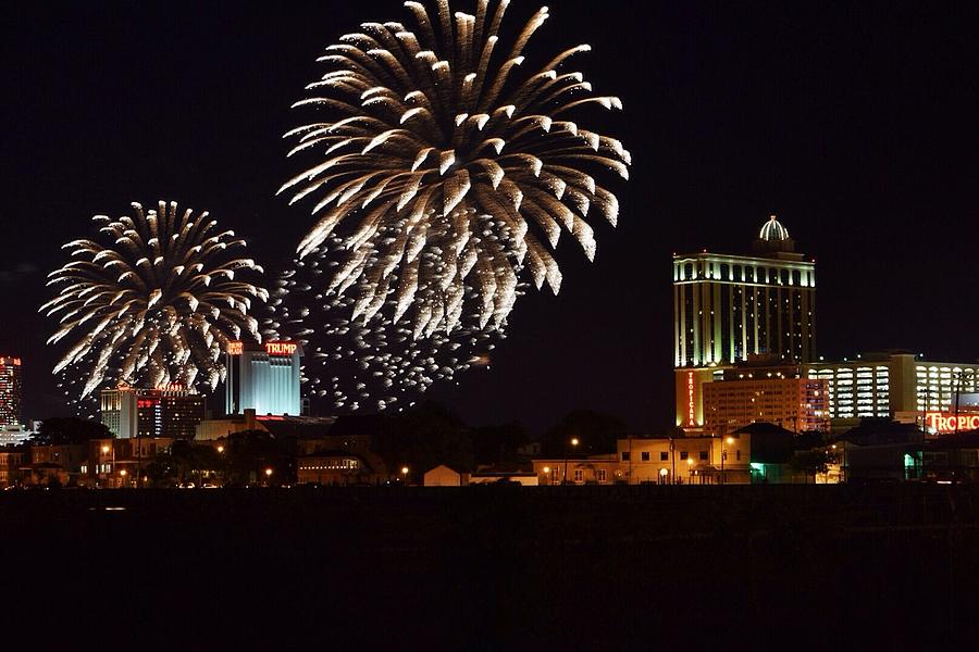 Fireworks over Atlantic City New Jersey Photograph by Bryan Brubaker