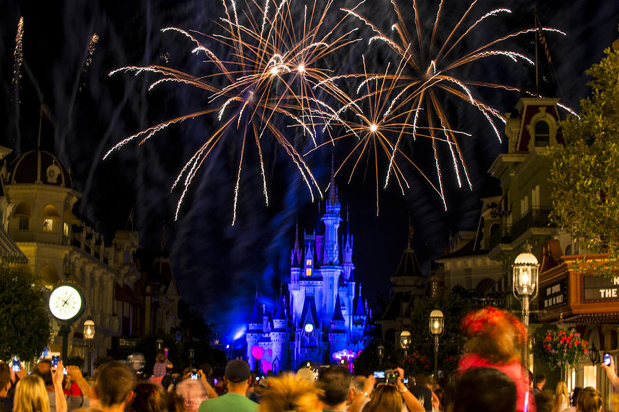Disney Photograph - Fireworks Over Castle by Kevin Cable