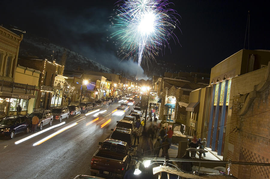 Fireworks over Main Street Park City Photograph by Mark Maziarz Fine