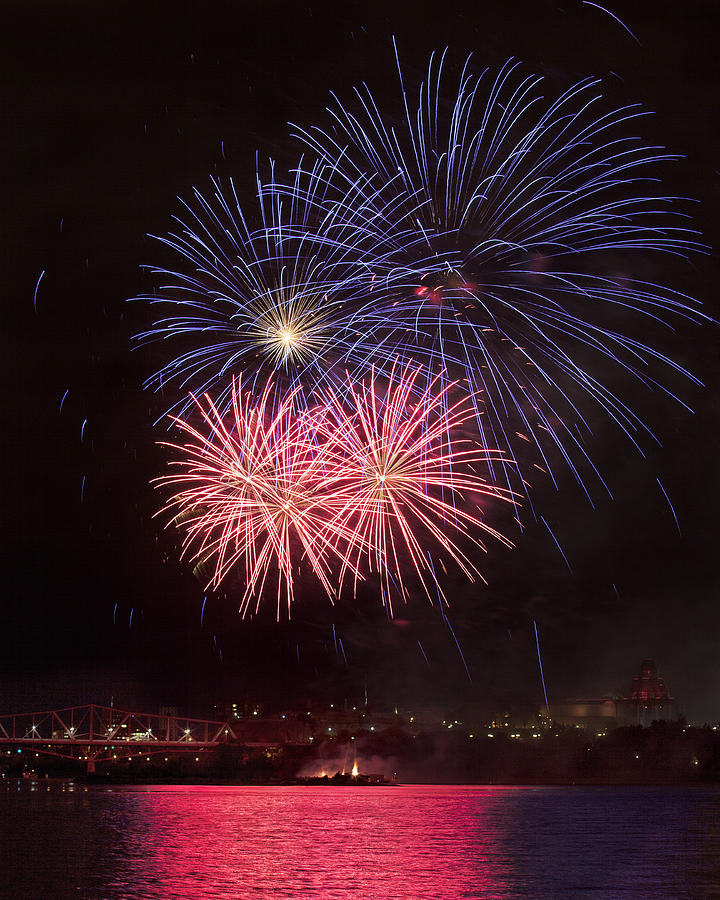 Fireworks over Ottawa Photograph by Eunice Gibb