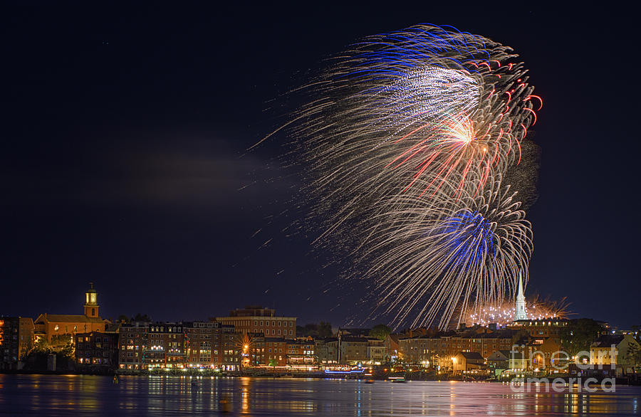 Fireworks Over Portsmouth N H Photograph by Scott Thorp