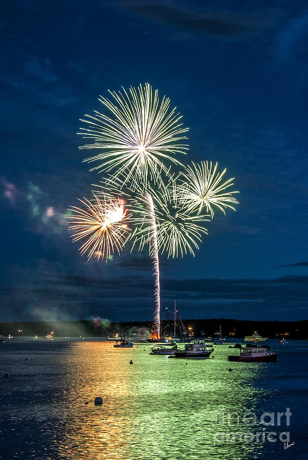 Fireworks Over the Bay Photograph by Alana Ranney