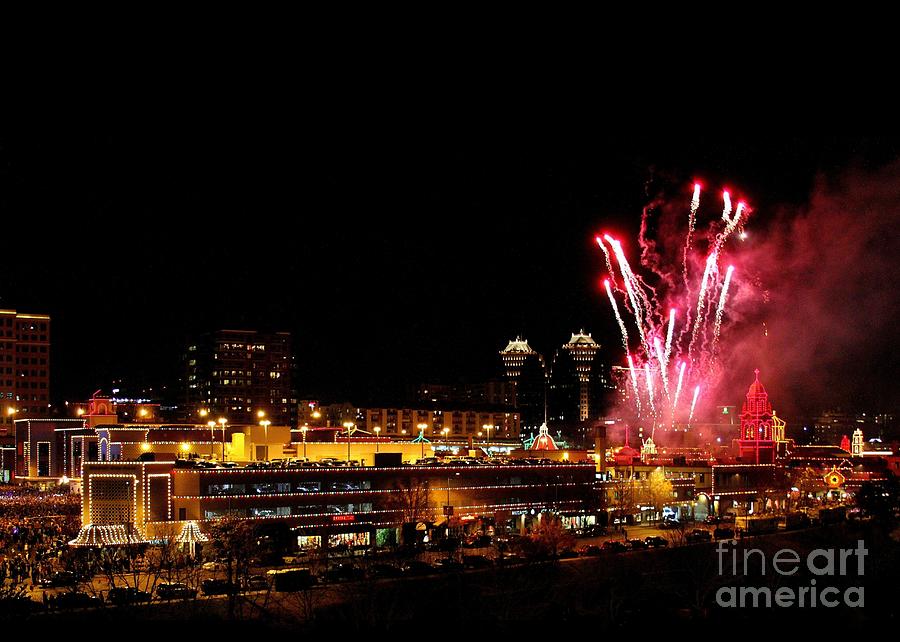 Fireworks over the Kansas City Plaza Lights Photograph by Catherine Sherman