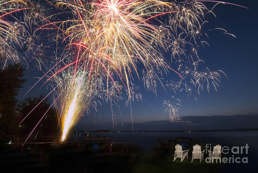 Fireworks over the Lake Photograph by Twenty Two North Photography Pixels