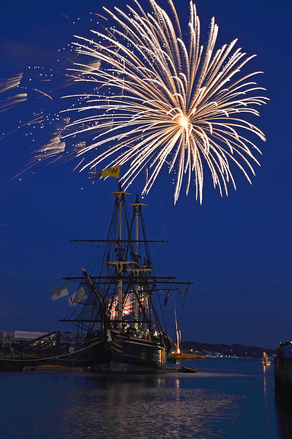 Fireworks over the Salem Friendship Photograph by Toby McGuire
