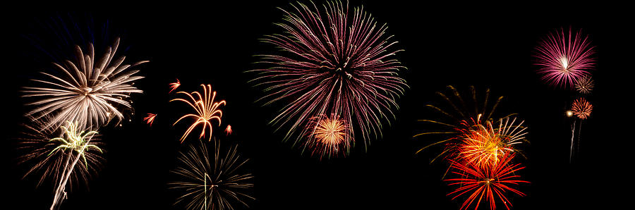Fireworks Photograph - Fireworks Panorama by Bill Cannon