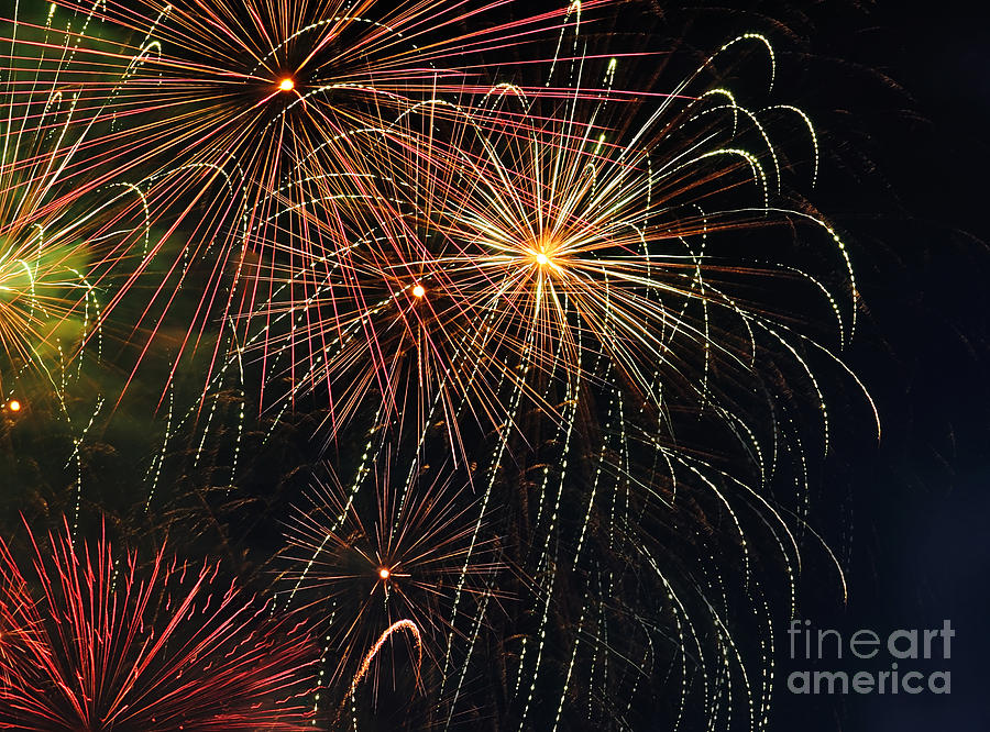 Fireworks Photograph - Fireworks - Royal Australian Navy Centenary 2 by Kaye Menner