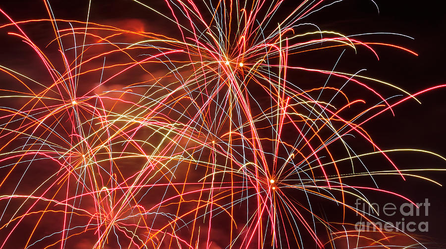 Fireworks Photograph - Fireworks - Royal Australian Navy Centenary 3 by Kaye Menner