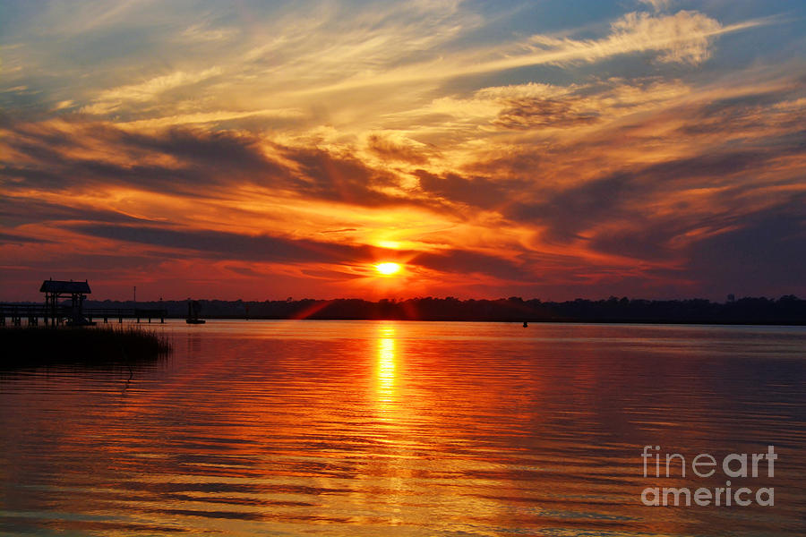Firey Sunset Photograph by Kathy Baccari