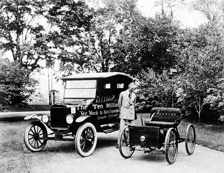First And Ten Millionth Ford Cars Photograph by Library Of Congress
