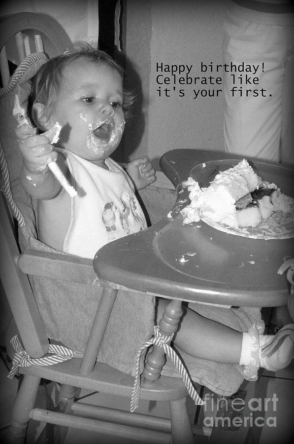 Cake Photograph - FIrst Birthday by Valerie Reeves
