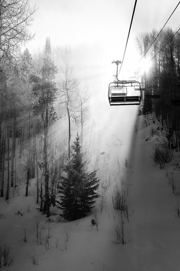 Winter Photograph - First Chair by Sean McClay