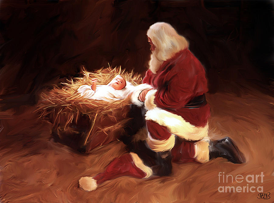 Santa Painting - First Christmas by Mark Spears