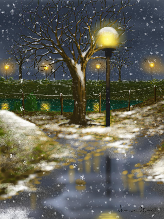 Winter Painting - First cold by Veronica Minozzi