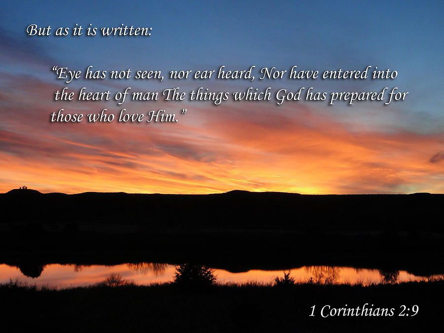 Sunset Photograph - First Corinthians Two Nine by Julia Hutchins