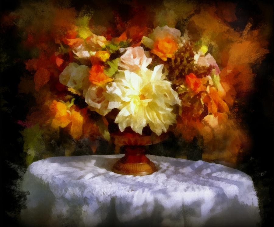 First Day of Autumn - Still life Painting by Lilia D