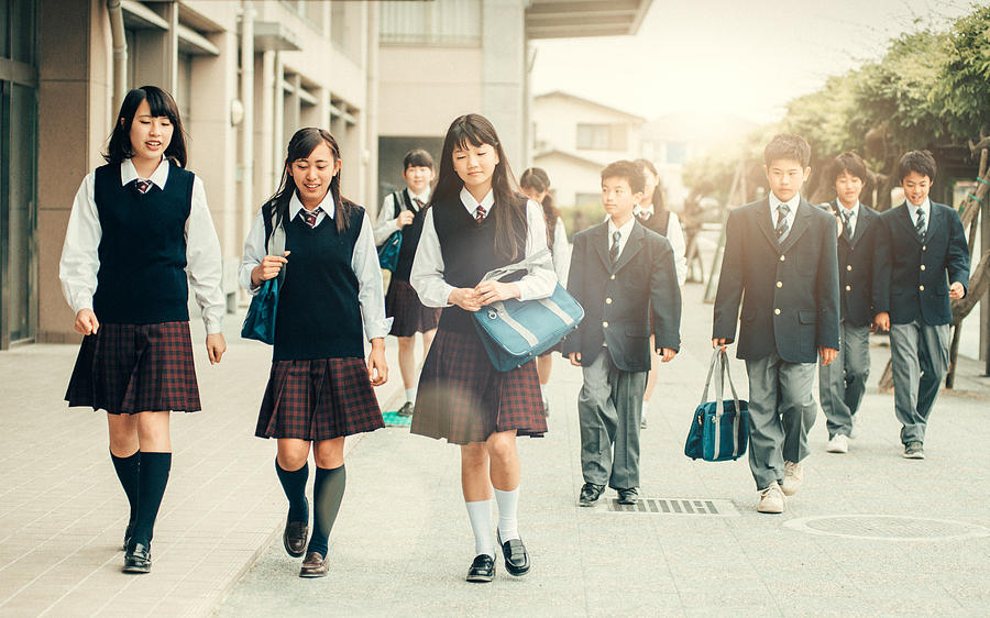 First day of school in Japan Photograph by Ferrantraite