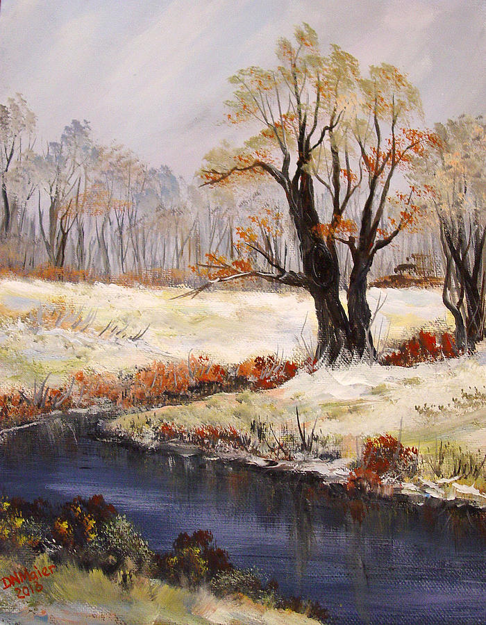 First dust of snow Painting by Dorothy Maier