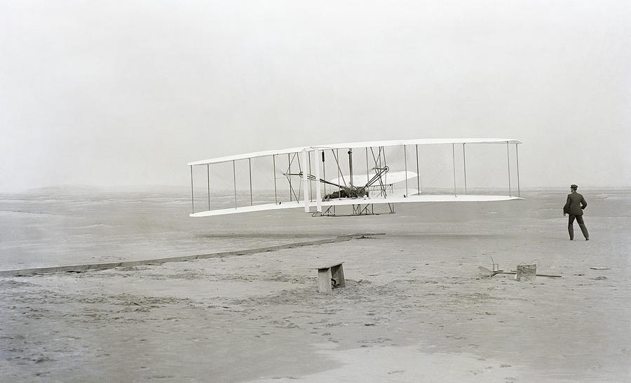 Wright Brothers Photograph - First Flight Captured On Glass Negative - 1903 by Daniel Hagerman Wright Brothers Photograph - First Flight Captured On Glass Negative - 1903 by Daniel Hagerman