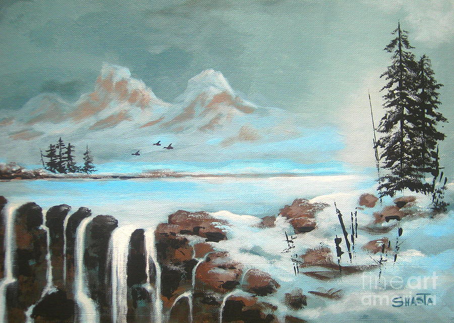 Winter Painting - First  Freeze  by Shasta Eone