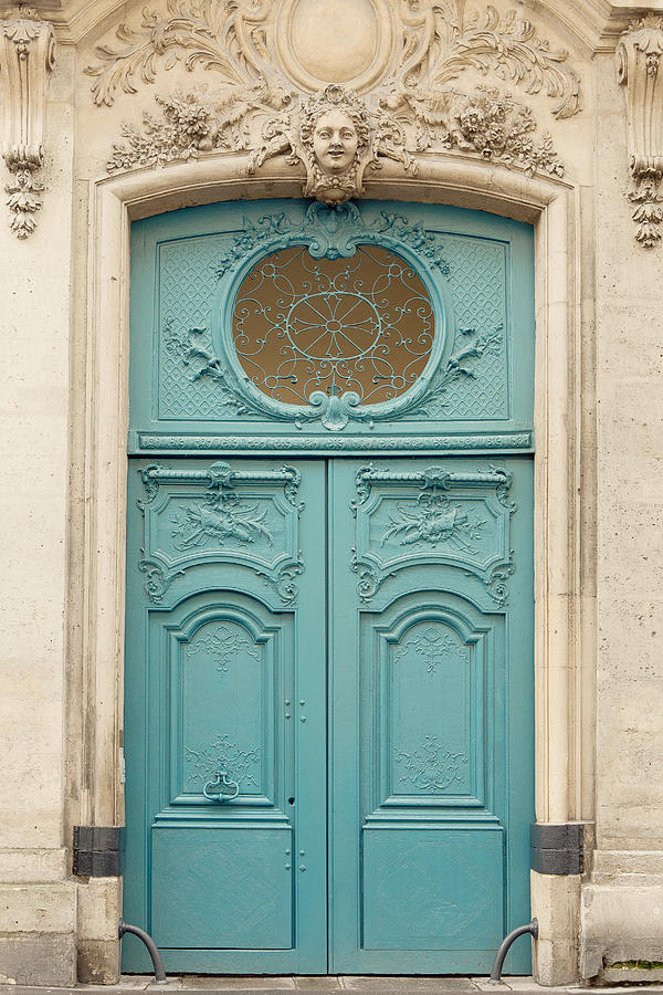 Paris Photograph - Blue Paris Door by Irene Suchocki