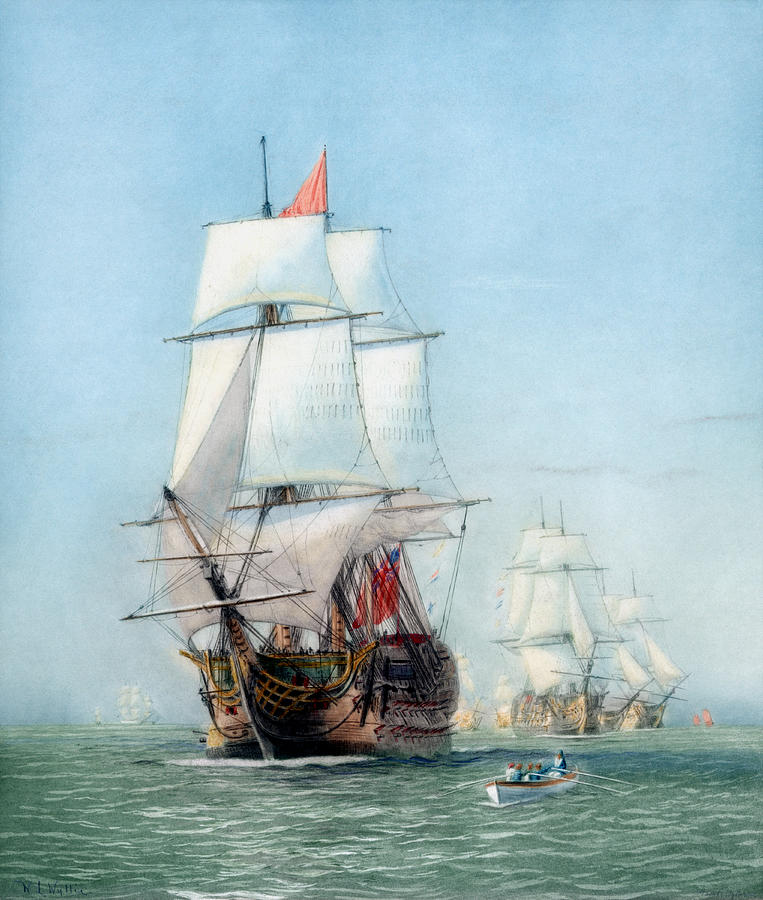 Hms Victory Painting - First Journey Of The HMS Victory by War Is Hell Store