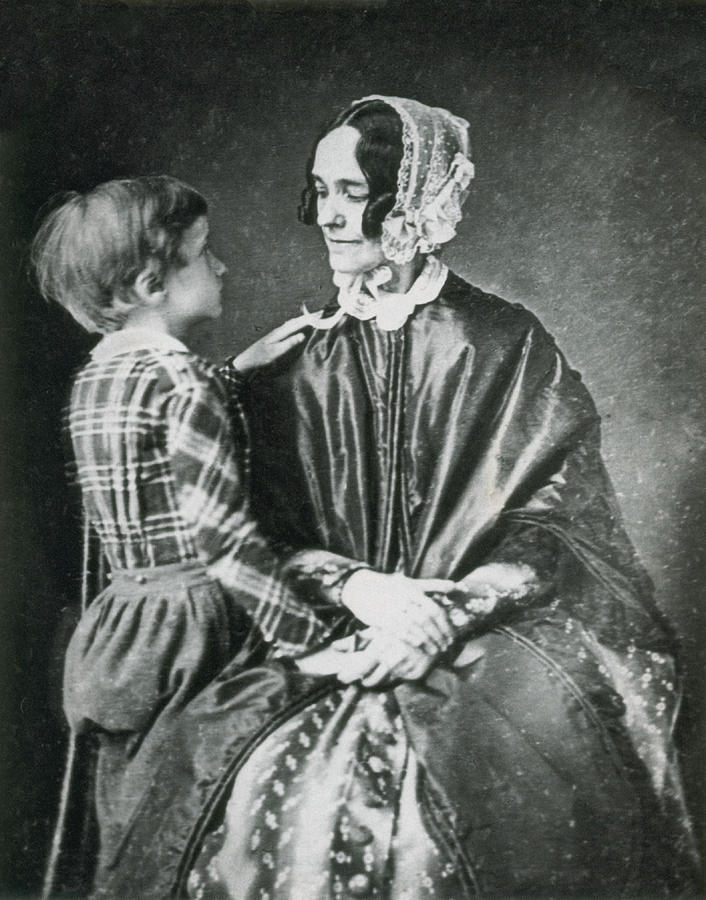 Franklin Pierce Photograph - First Lady Jane Pierce With Son Benjamin by Science Source